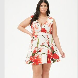 Plus size floral print fit & flare Dress